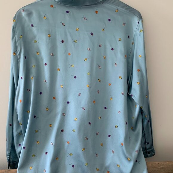 Elegant Marc Cain Luxury Silk Blouse-Ladybug Whimsy - Picture 6 of 8